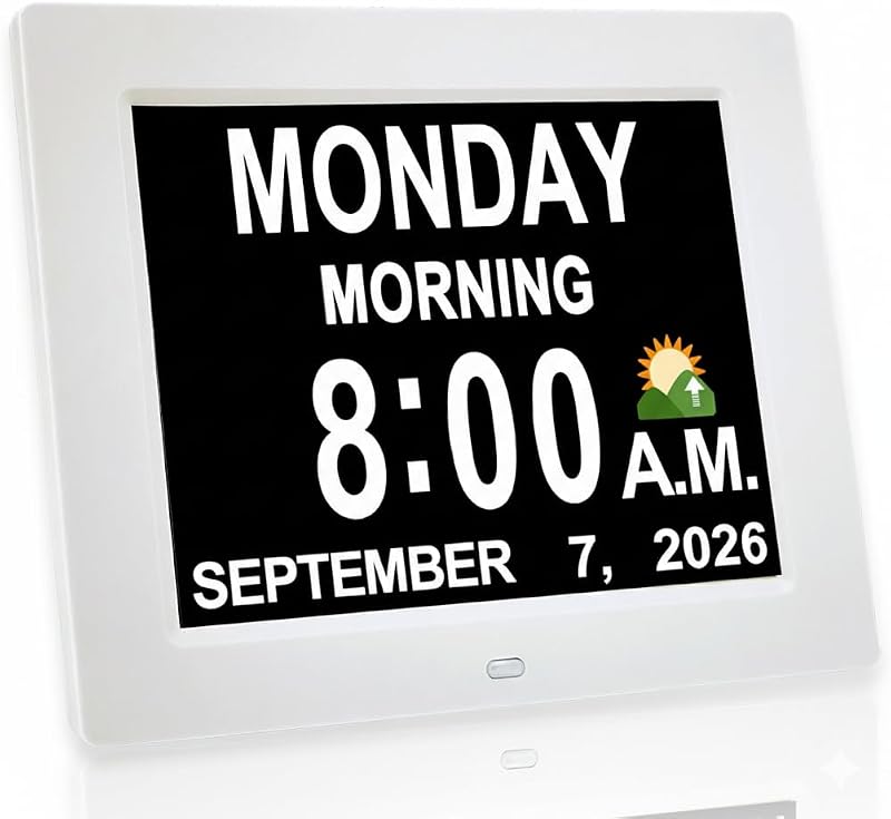 JALL 8-Inch Digital Calendar Day Clock for Seniors