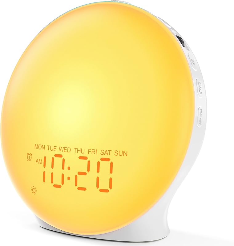 JALL Sunrise Clock & White Noise Machine, Fully Dimmable